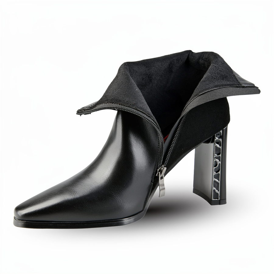 botine damă piele ecologică/textil negru 0162071