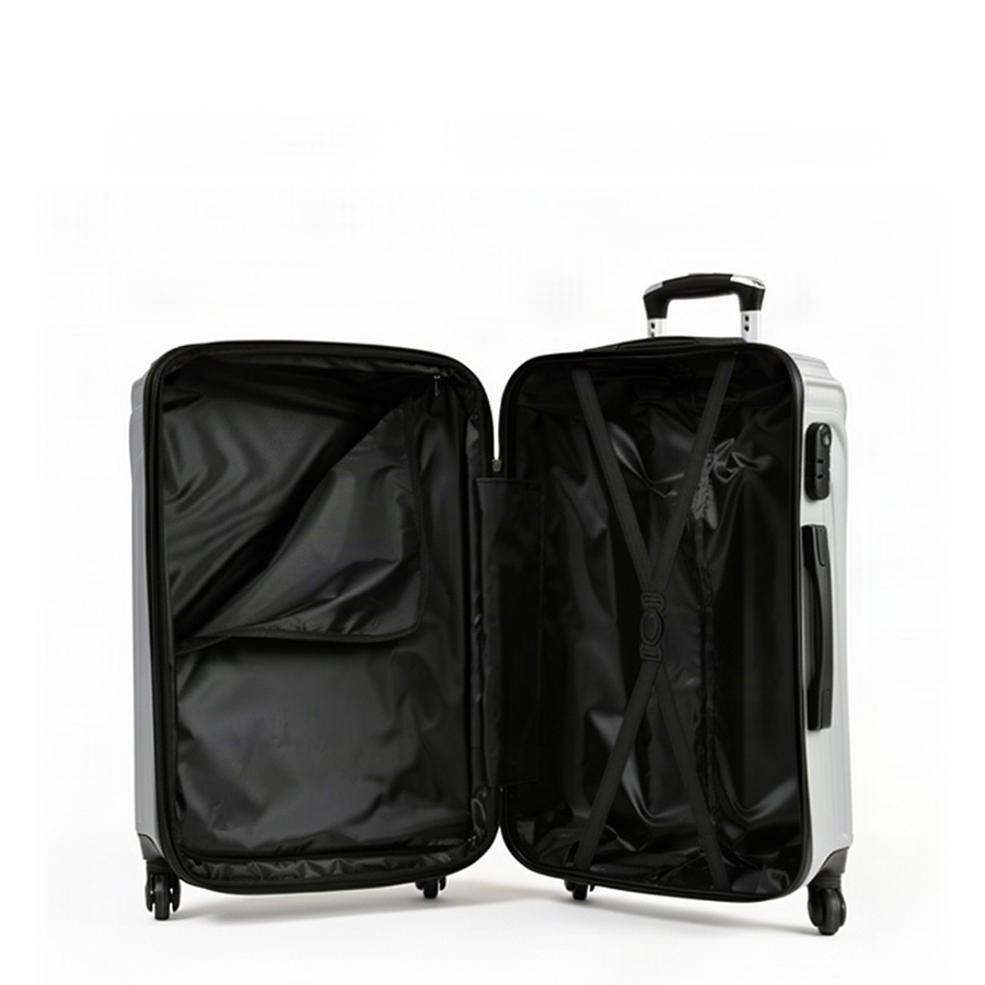 small suitcase ABS plastic silver 0163669