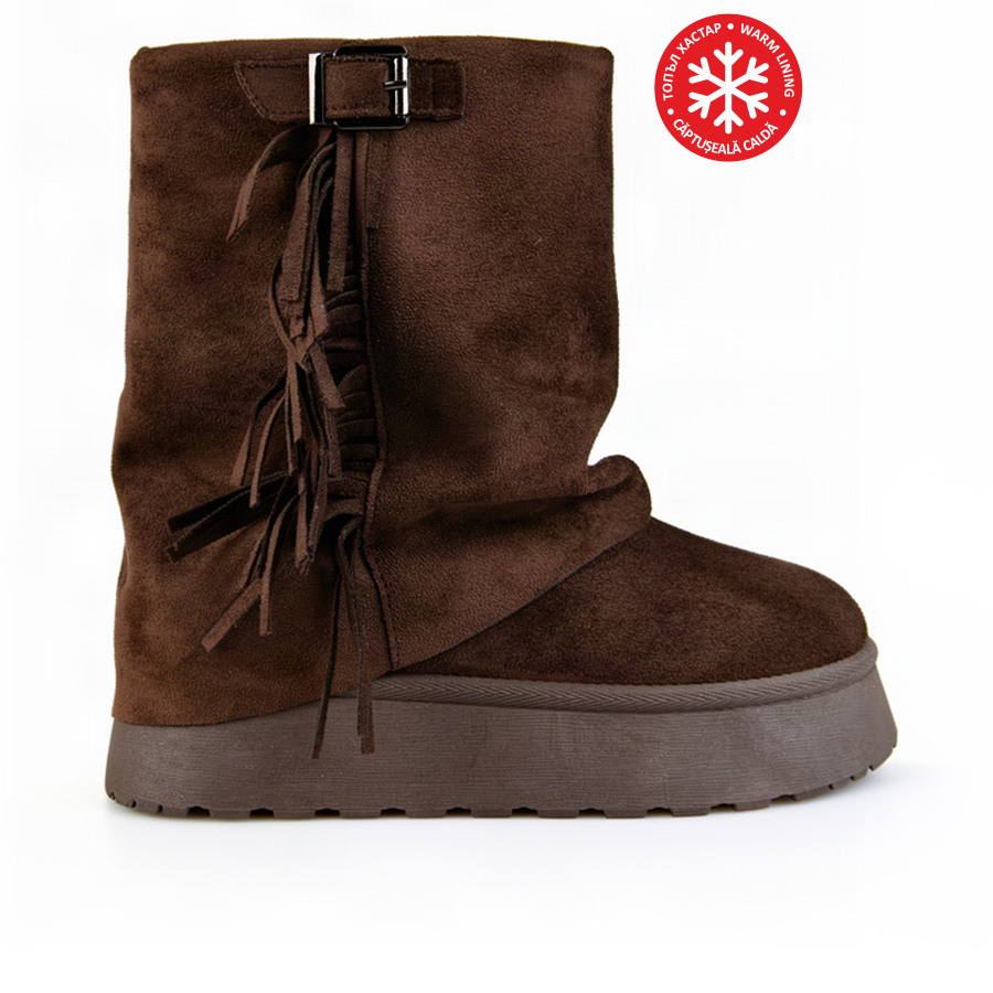 botine damă textil maro 0163234