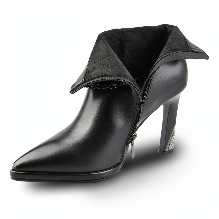 botine damă piele ecologică negru 0162067