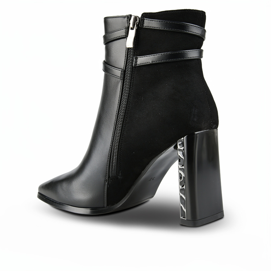 botine damă piele ecologică/textil negru 0162071
