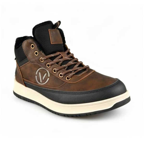 men's boots synthetic leather/textile brown 0162595