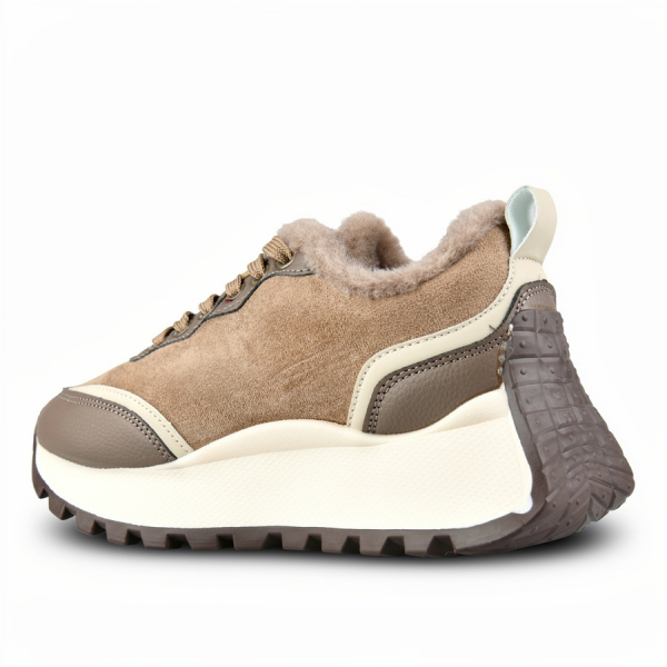 adidași damă textil/piele ecologică maro deschis 0162692