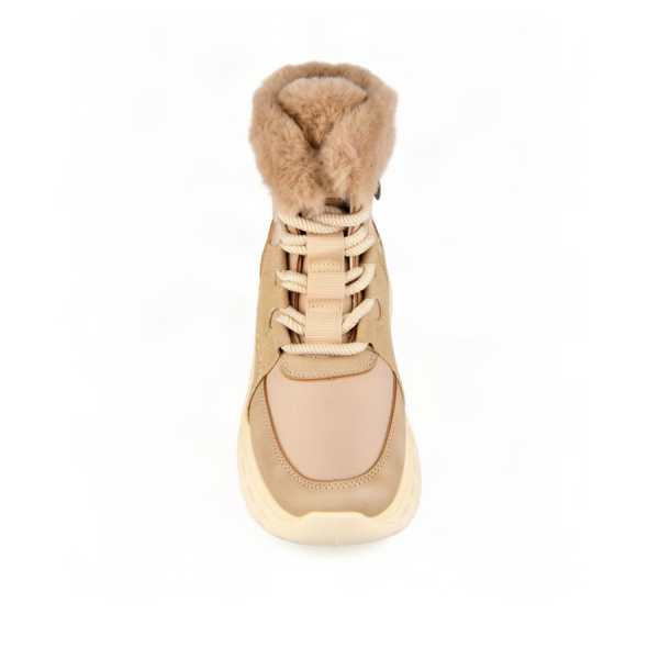 lady's boots synthetic leather/textile light brown 0163382