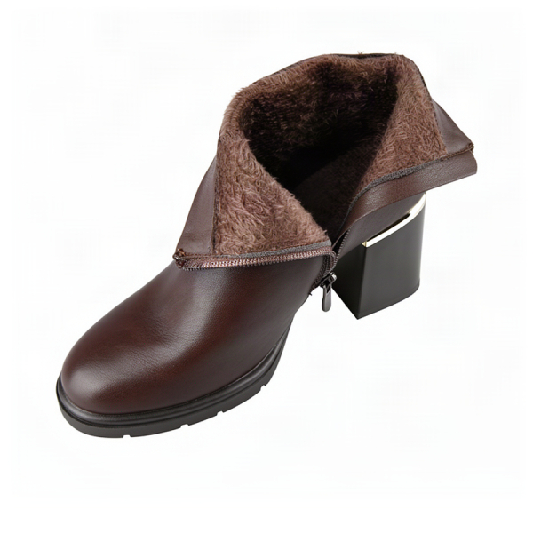 botine damă piele ecologică maro 0162526