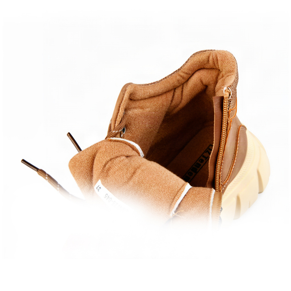 botine damă piele ecologică/textil maro deschis 0163384