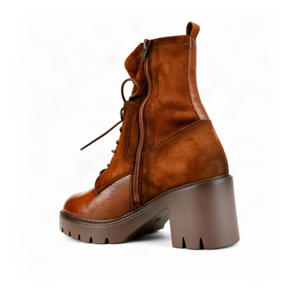 botine damă textil/piele ecologică maro 0162914
