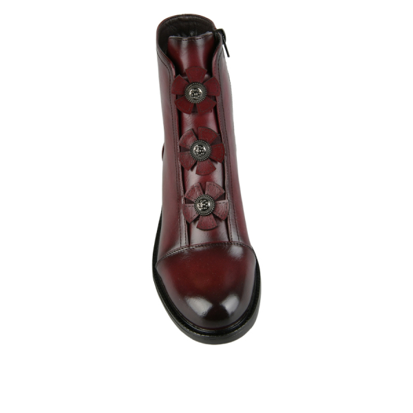botine damă piele ecologică bordo 0162911