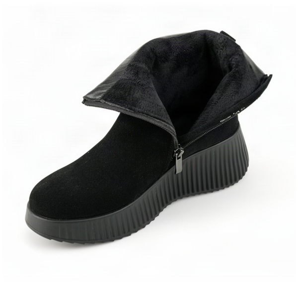 botine damă piele naturală negru 0163064