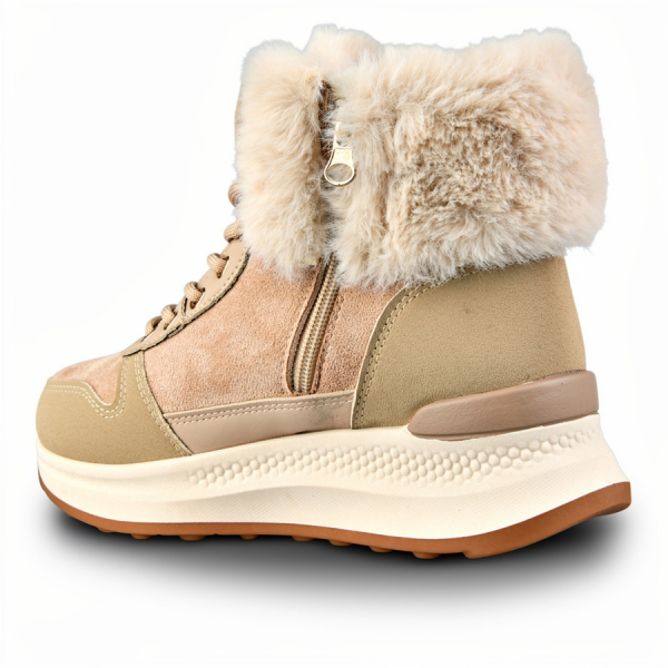 lady's boots eco leather/textile light brown 0162315