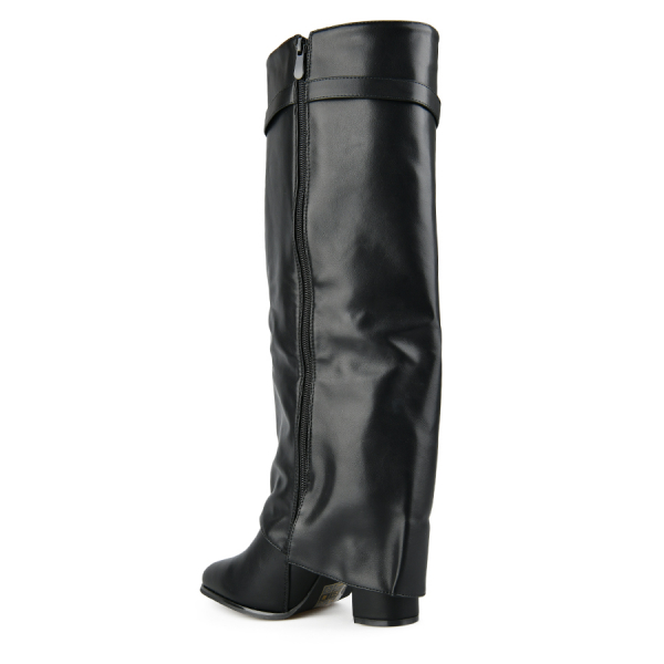 cizme damă piele ecologică negru 0162845