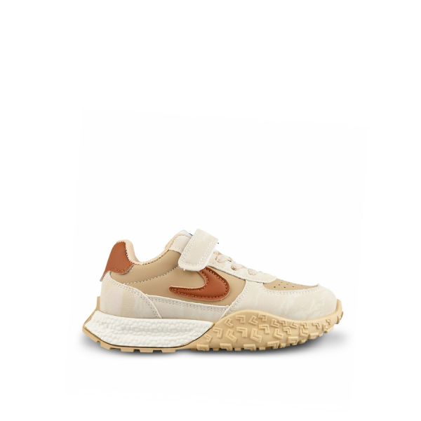 kids sneakers synthetic leather beige