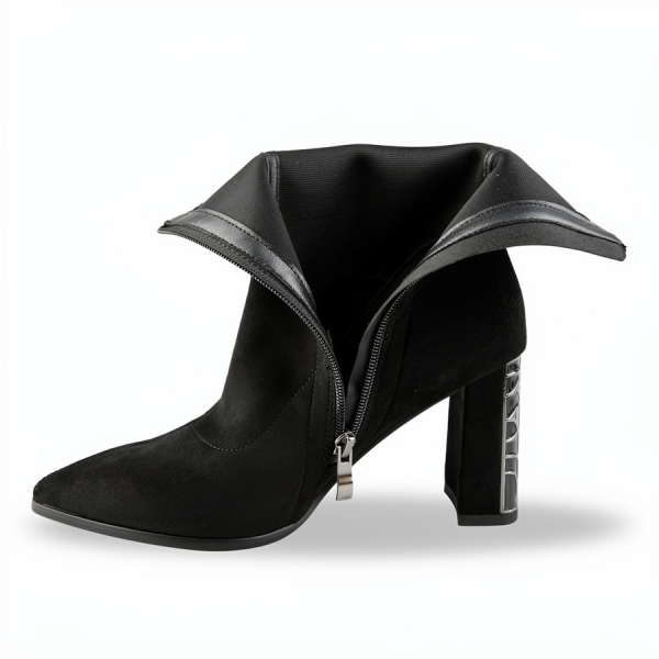 botine damă textil negru 0162062