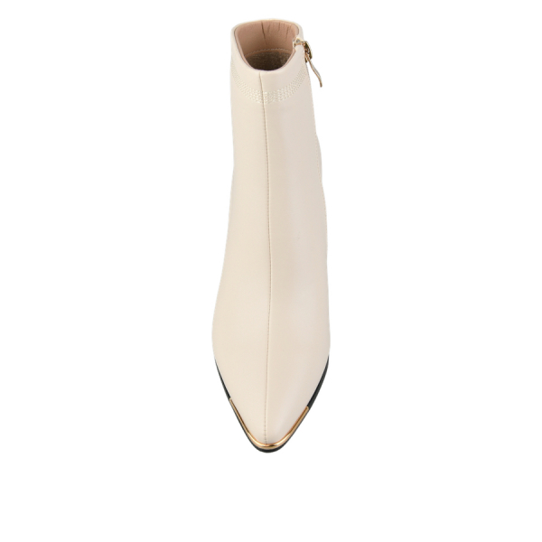 botine damă piele ecologică alb murdar 0162060