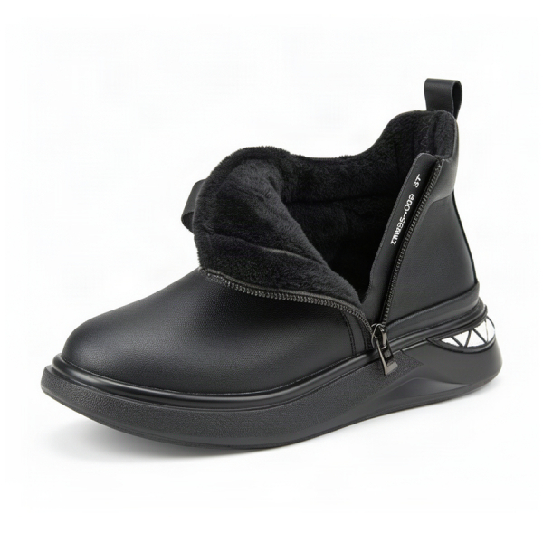 botine damă piele naturală negru 0163054