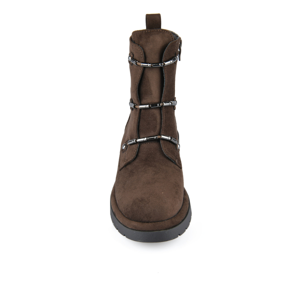 botine damă textil maro 0162442