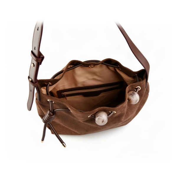 lady's bag textile/synthetic leather brown 0163274