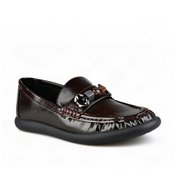 lady's shoes synthetic leather brown