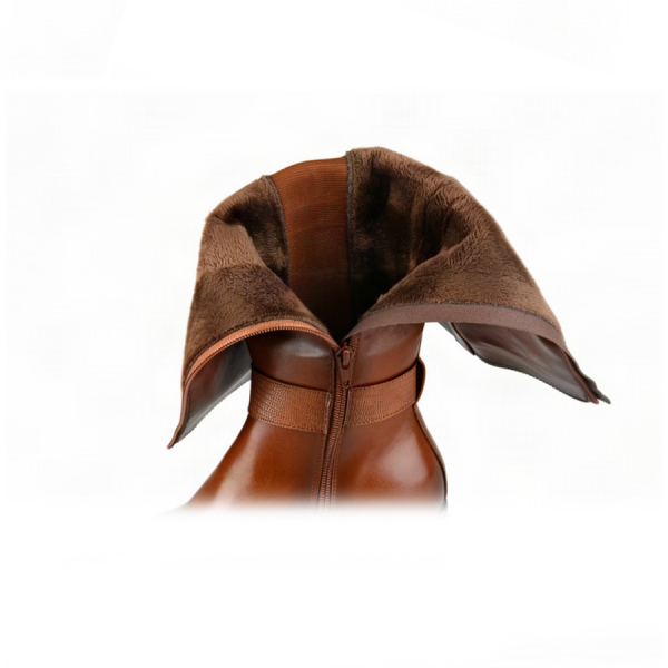 cizme damă piele ecologică/textil maro 0162921