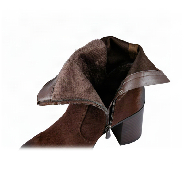 botine damă textil maro 0162813