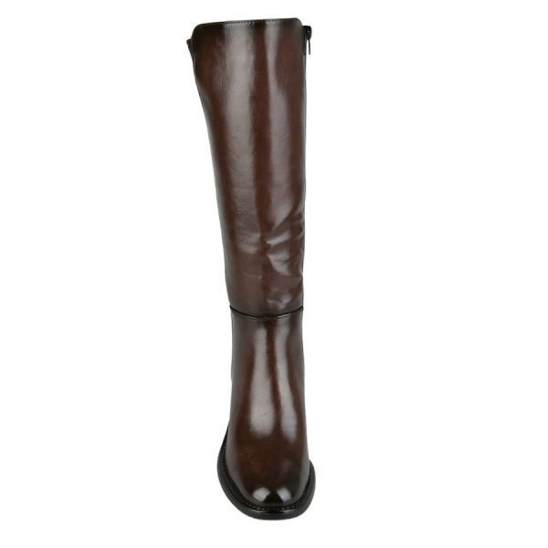 cizme damă piele ecologică/textil maro 0162927