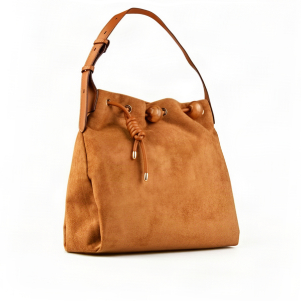 lady's bag textile/synthetic leather light brown