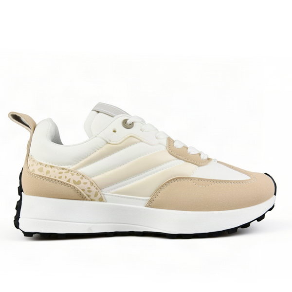 adidași damă textil/piele ecologică bej