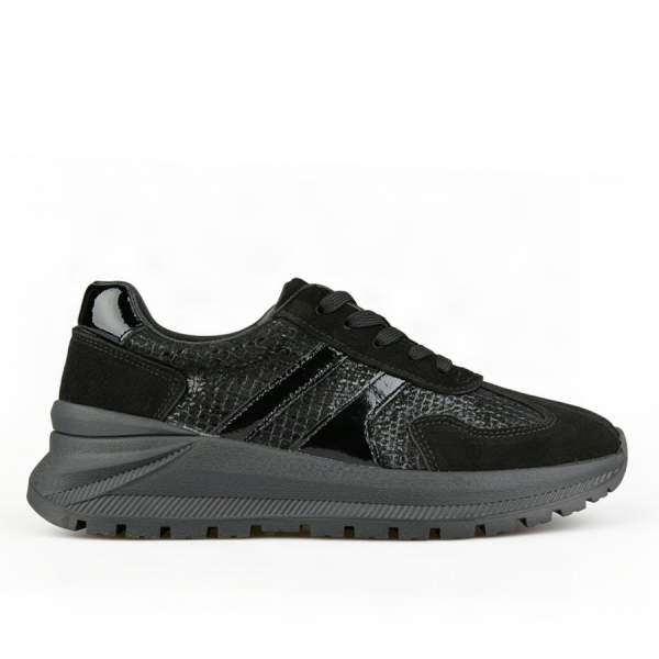 adidași damă piele naturală negru