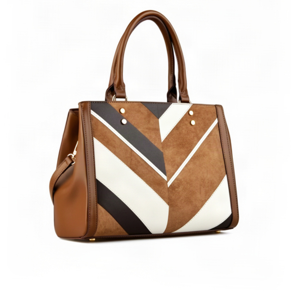 lady's bag synthetic leather/textile brown