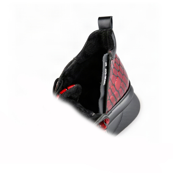 lady's boots genuin leather red 0163418