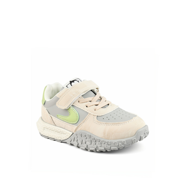 kids sneakers synthetic leather grey/green 0161800