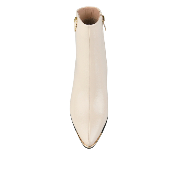 botine damă piele ecologică alb murdar 0162061