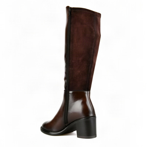cizme damă piele ecologică/textil maro 0162927