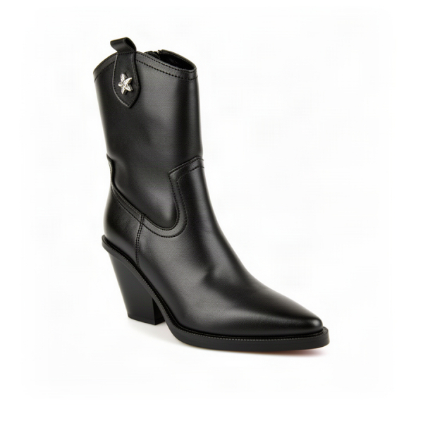 lady's boots genuin leather black 0162650