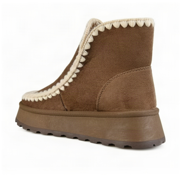 botine damă textil maro deschis 0163244