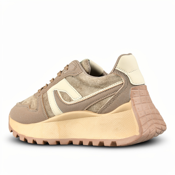 adidași damă textil/piele ecologică maro deschis 0162694