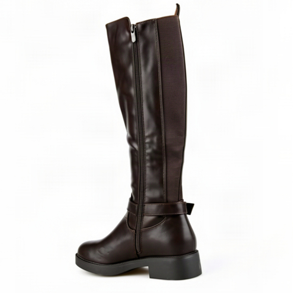 cizme damă piele ecologică/textil maro 0162501