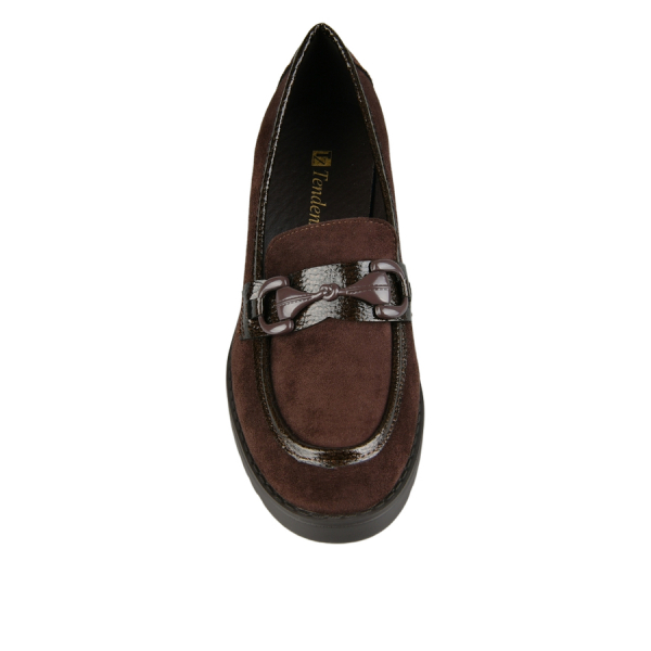 pantofi damă textil/piele ecologică maro 0162901