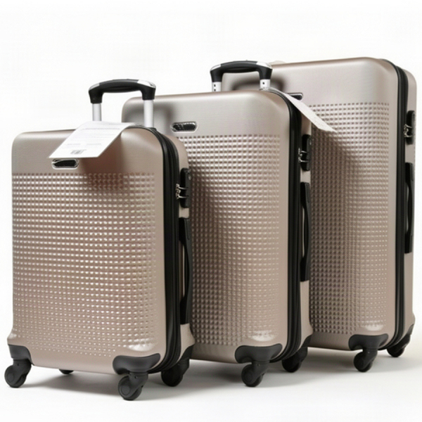 medium suitcase ABS plastic beige 0163697