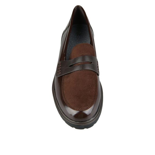 lady's shoes textile/synthetic leather brown 0163003