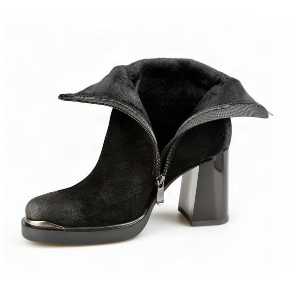 lady's boots genuin leather black 0162648