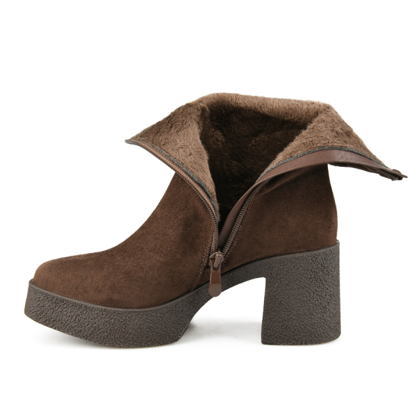 botine damă textil maro 0162019