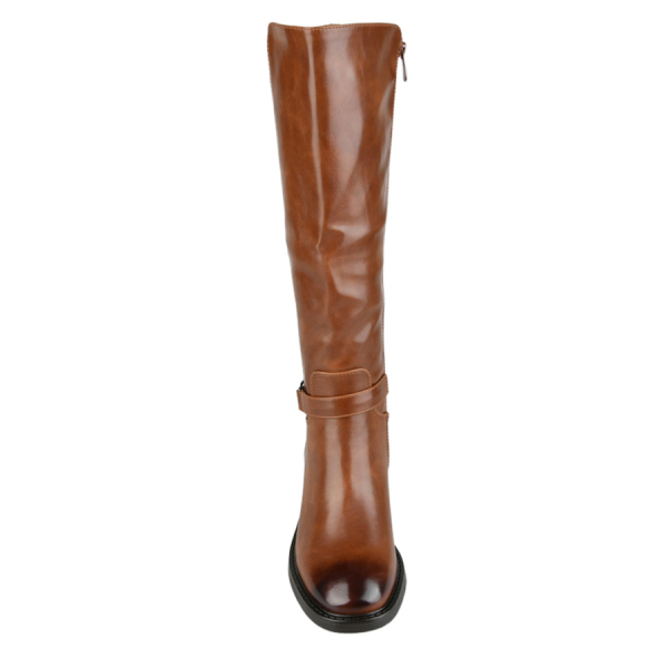 cizme damă piele ecologică/textil maro deschis 0162819