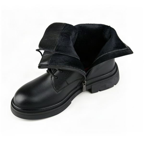 botine damă piele naturală negru 0162675