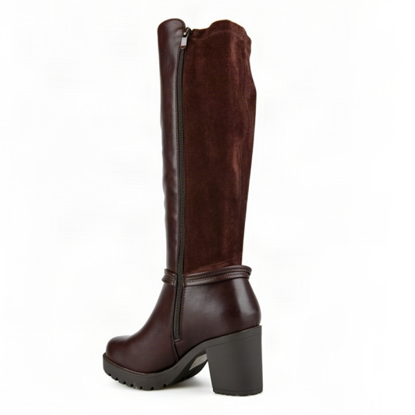 cizme damă textil/piele ecologică maro 0162508