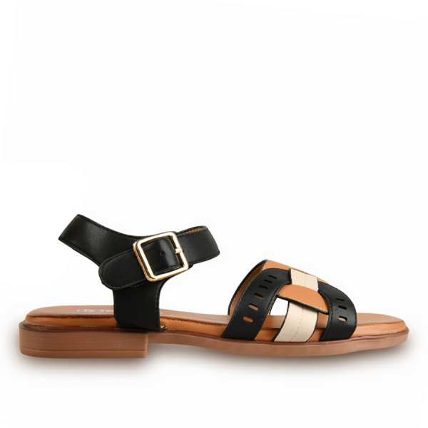 lady's sandals synthetic leather black