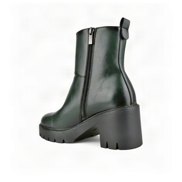 botine damă piele ecologică verde 0162908