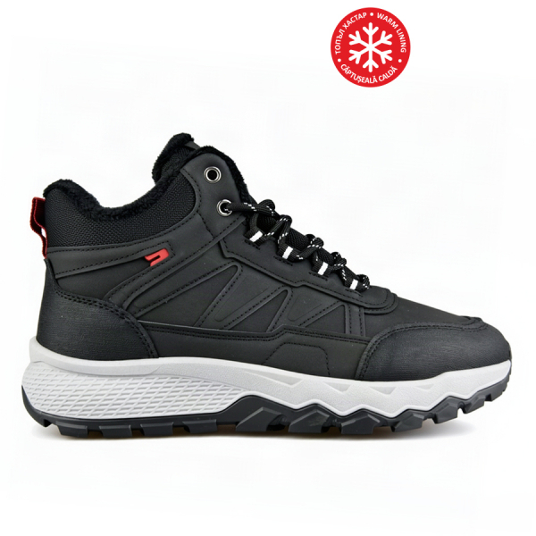 men's boots eco leather/textile black