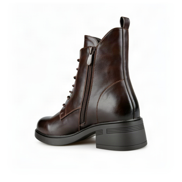 lady's boots synthetic leather dark brown 0162806