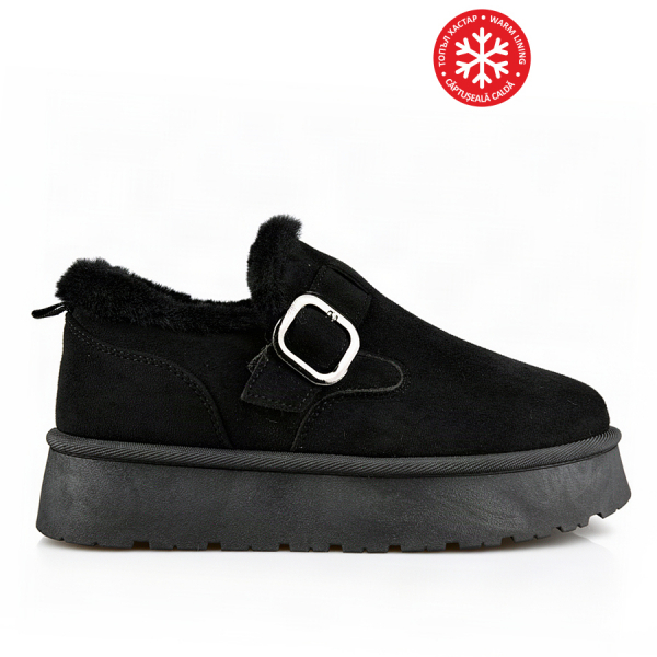 pantofi damă textil negru